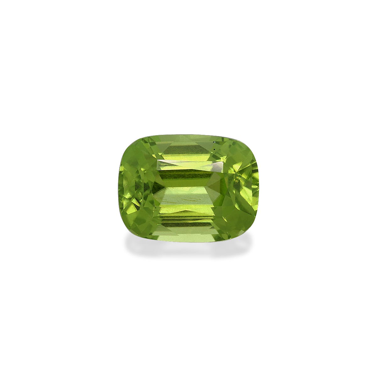 Peridot Cushion Fine Step Cut Pistachio Green