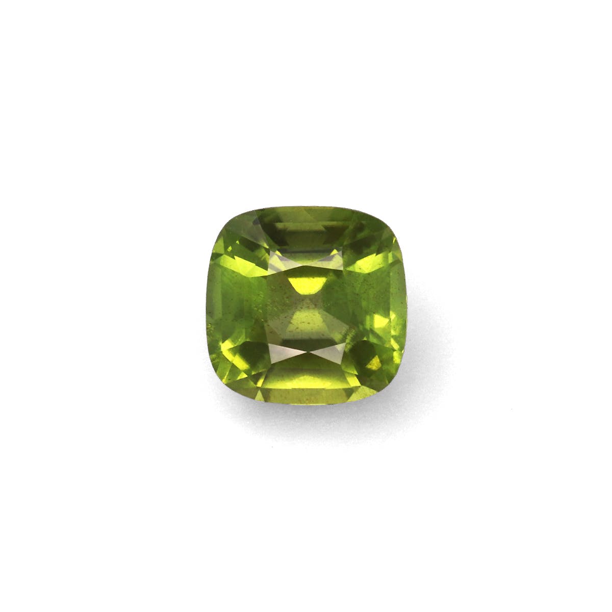 Peridot Cushion Fine Step Cut Pistachio Green