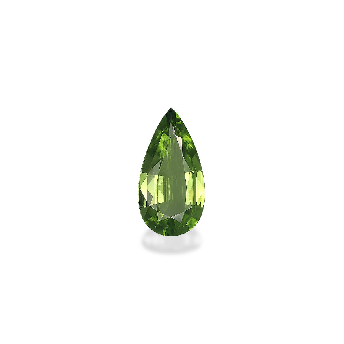 Peridot Pear Fine Step Cut Lime Green