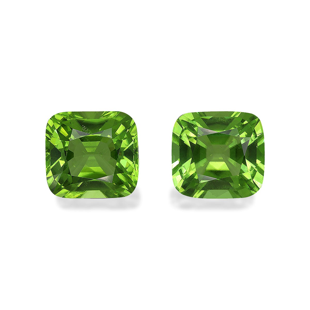 Peridot Cushion Fine Step Cut Lime Green