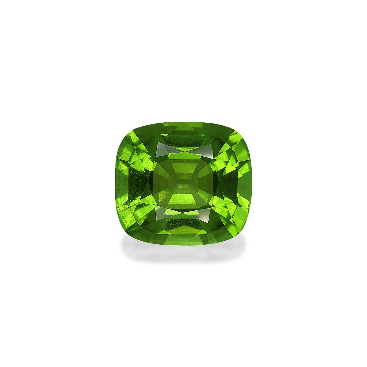 Peridot Cushion Fine Step Cut Lime Green