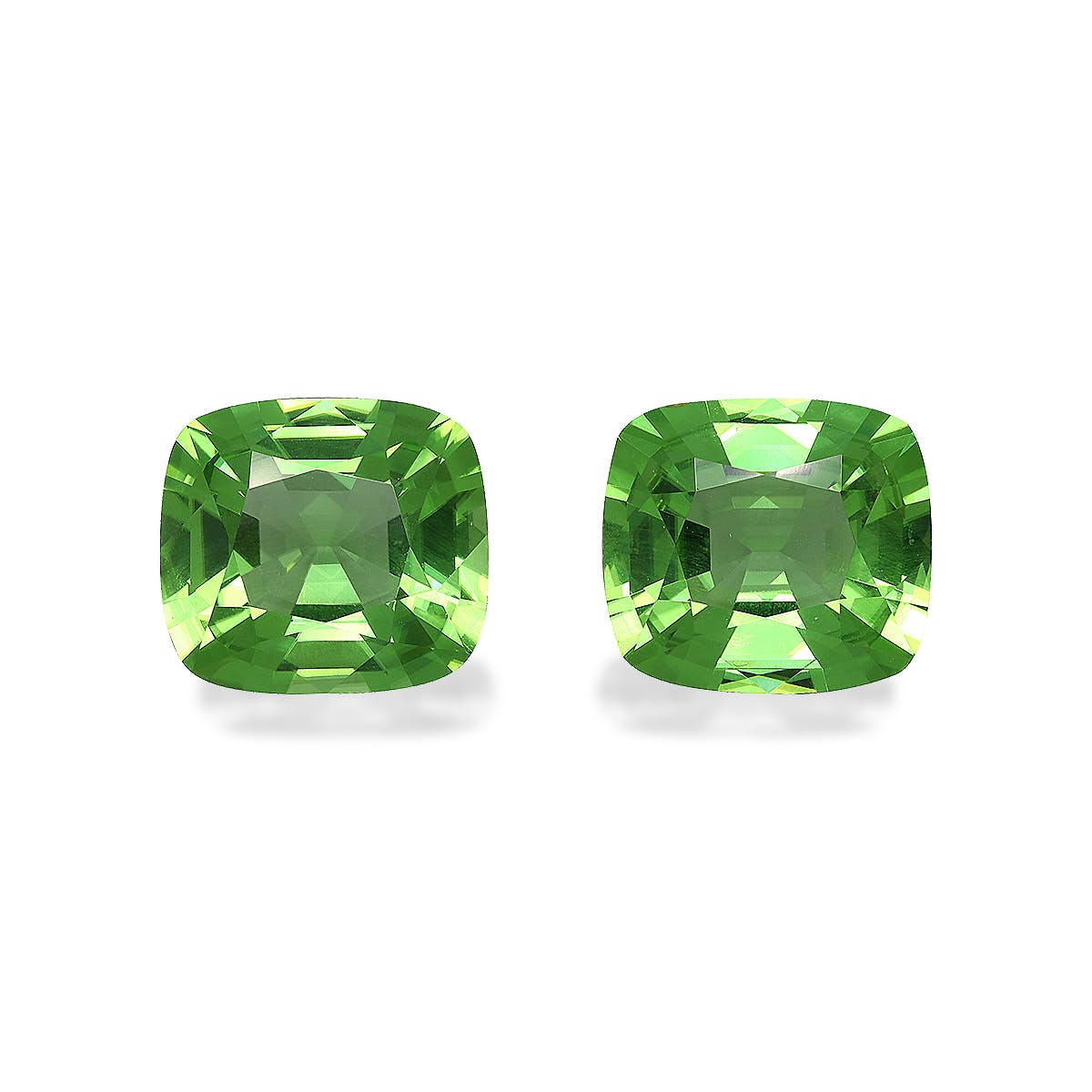 Peridot Cushion Fine Step Cut Lime Green