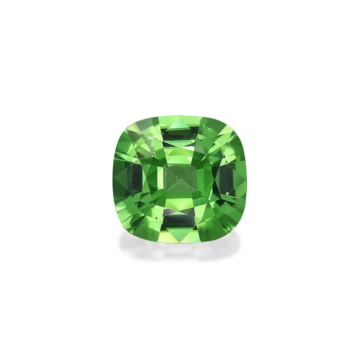 Peridot Cushion Fine Step Cut Lime Green