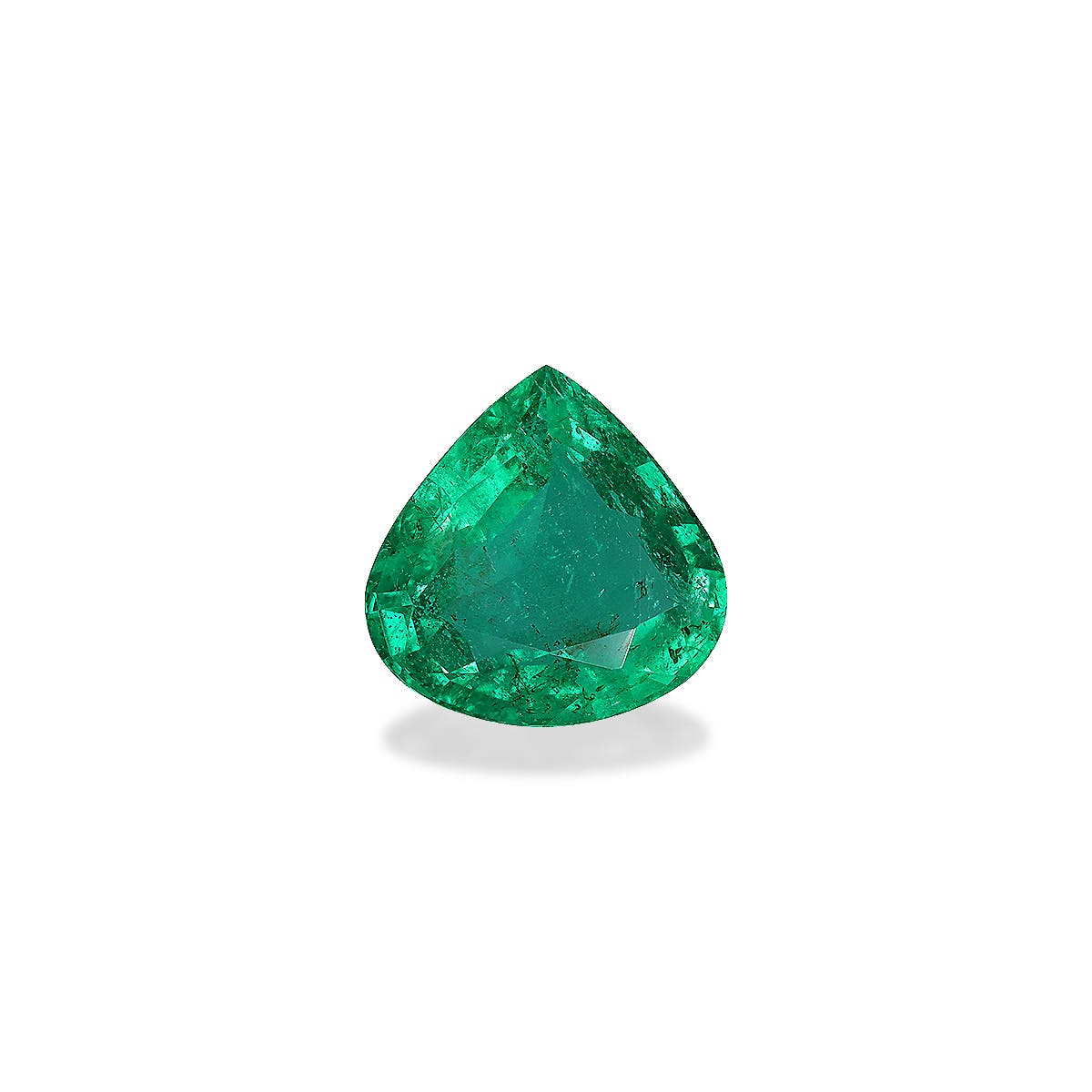 Zambian Emerald Pear Fine Step Cut Green