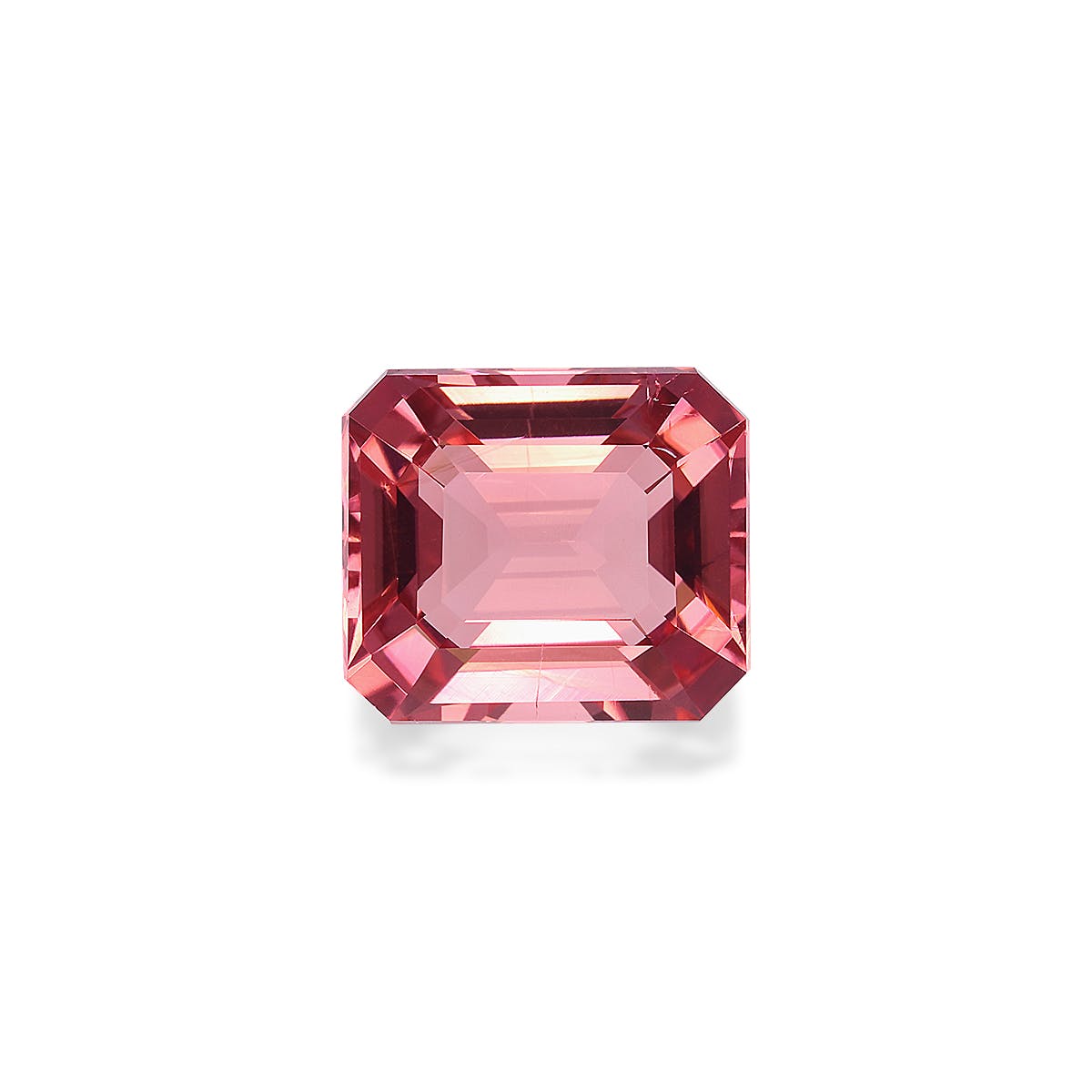 Pink Tourmaline Rectangular Emerald Cut Coral Pink