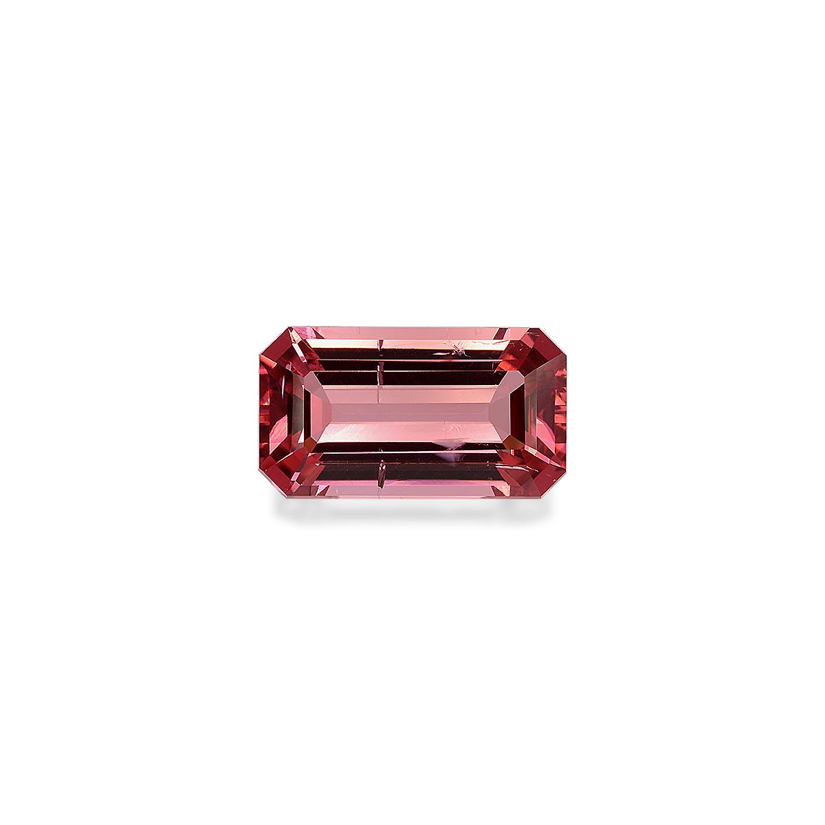 Pink Tourmaline Rectangular Emerald Cut Coral Pink