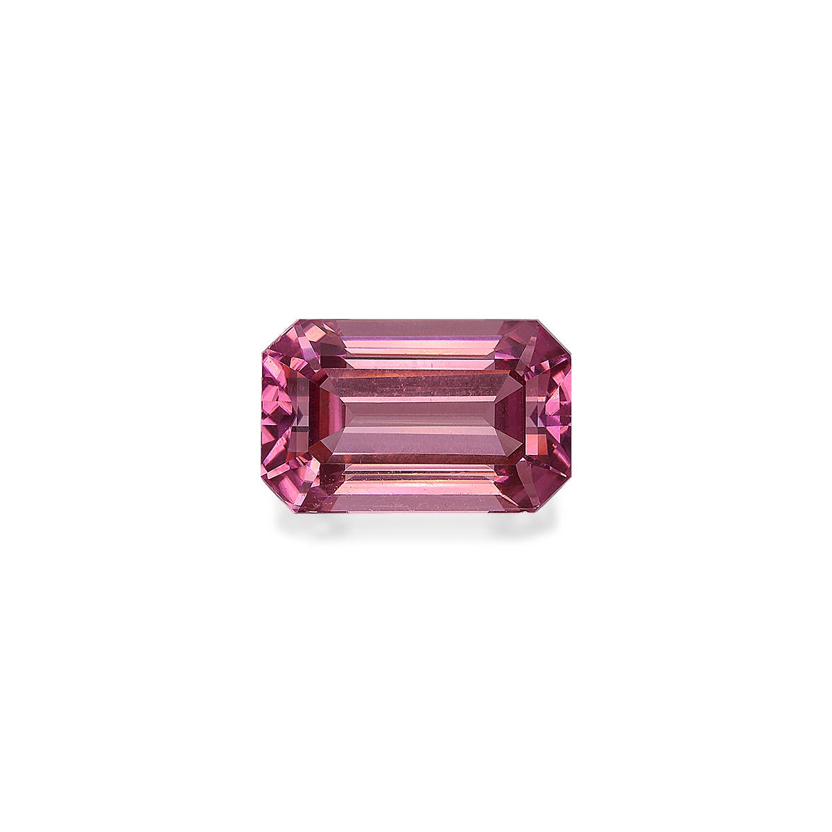 Pink Tourmaline Rectangular Emerald Cut Flamingo Pink