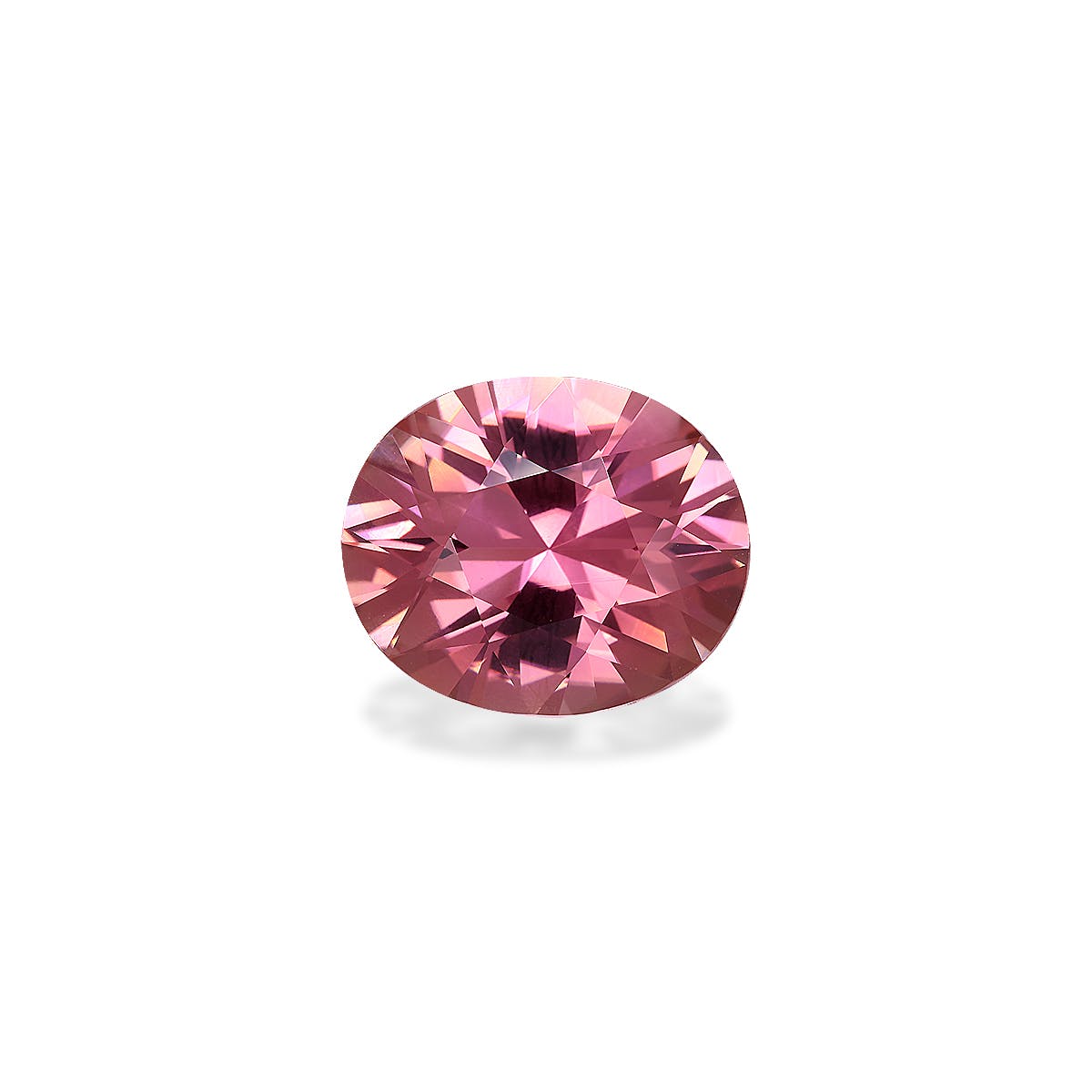 Pink Tourmaline Oval Brilliant Diamond Cut Flower Pink