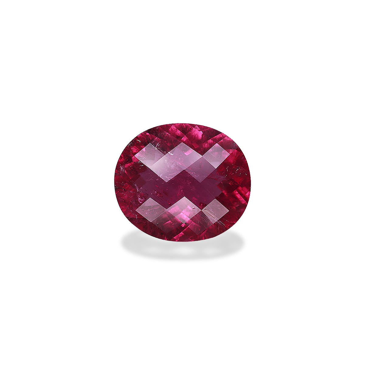 Rubellite Tourmaline Oval Checkered Cut Rose Red