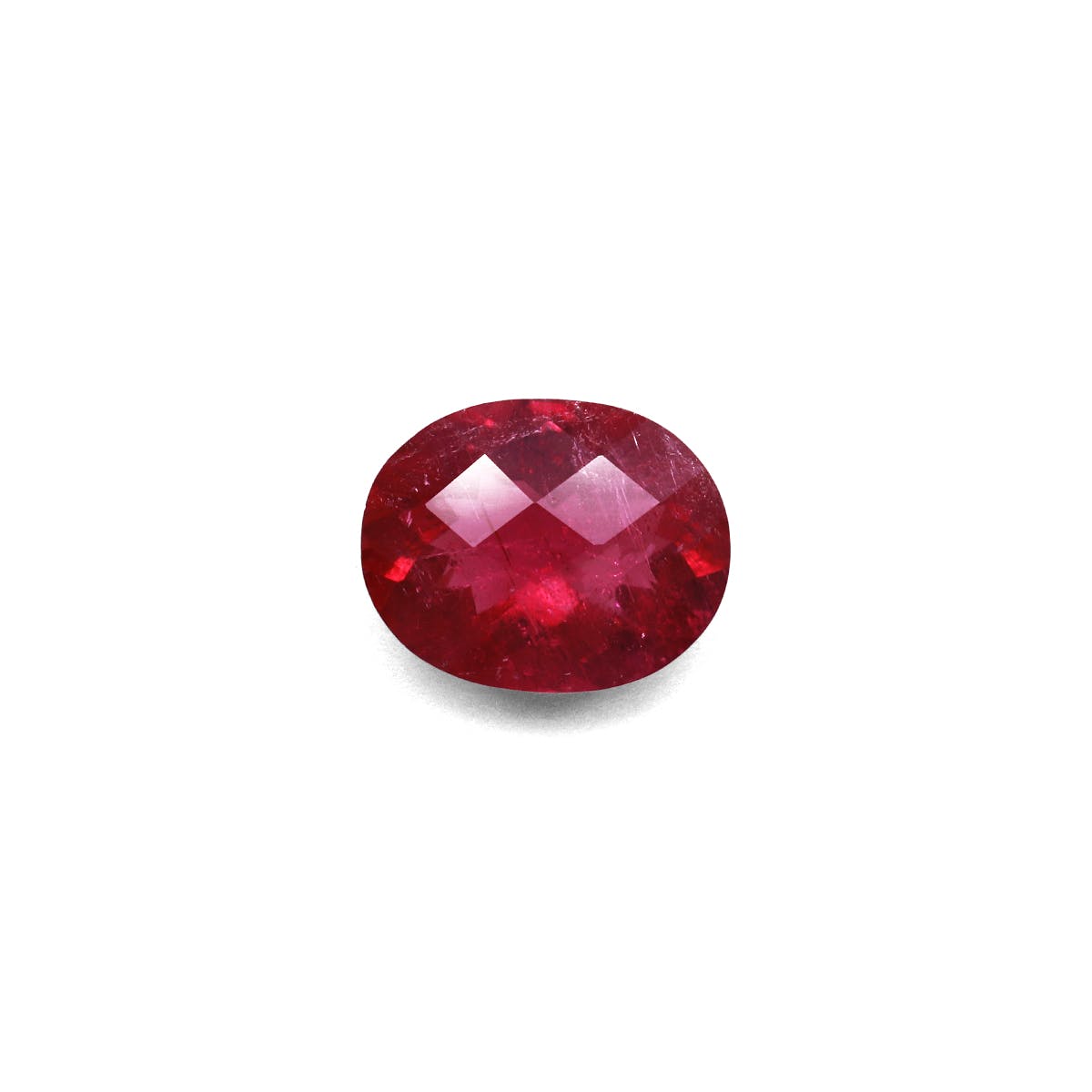 Rubellite Tourmaline Oval Checkered Cut Red