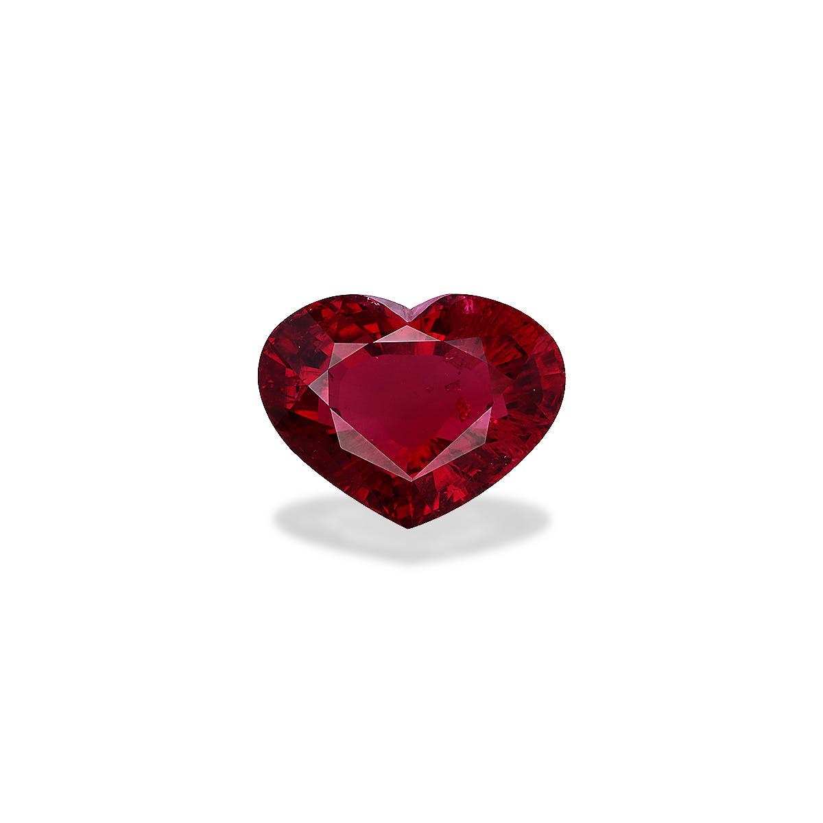 Rubellite Tourmaline Heart Fine Step Cut Red