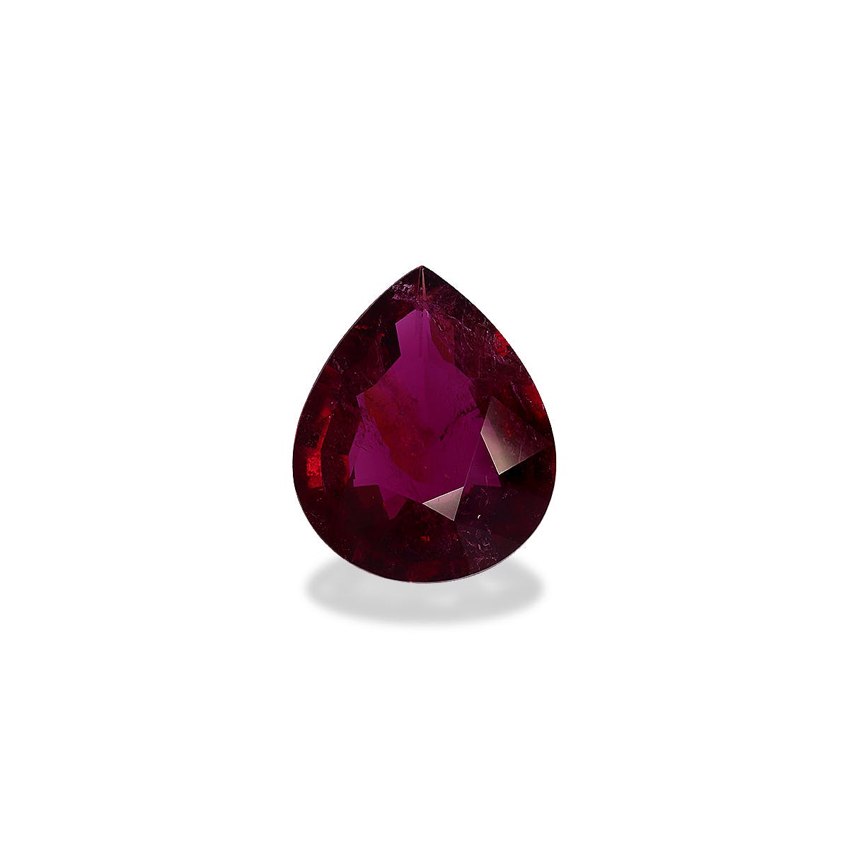 Rubellite Tourmaline Pear Fine Step Cut Red