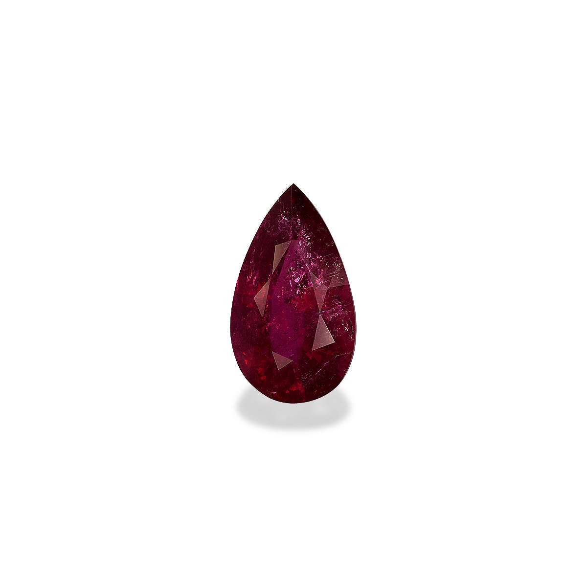 Rubellite Tourmaline Pear Fine Step Cut Red