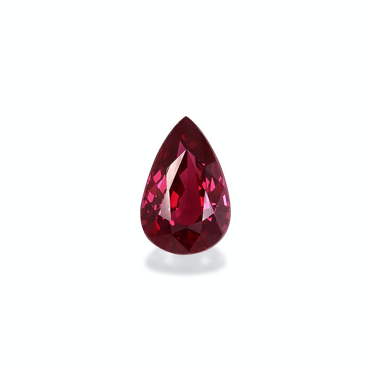 Mozambique Ruby Pear Fine Step Cut Red