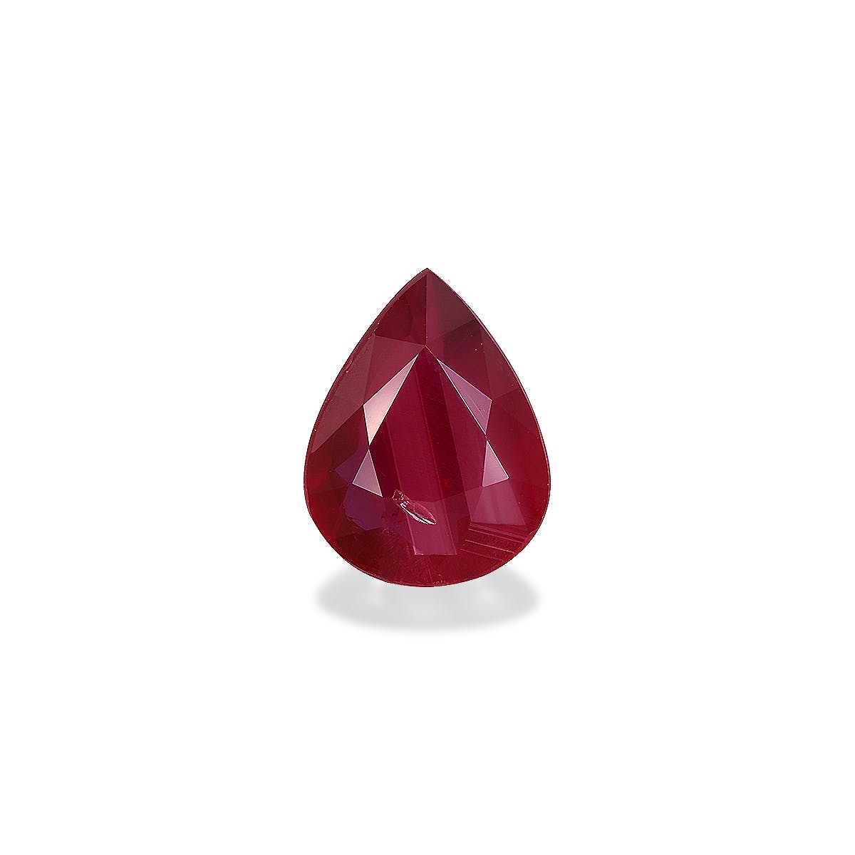 Mozambique Ruby Pear Fine Step Cut Red