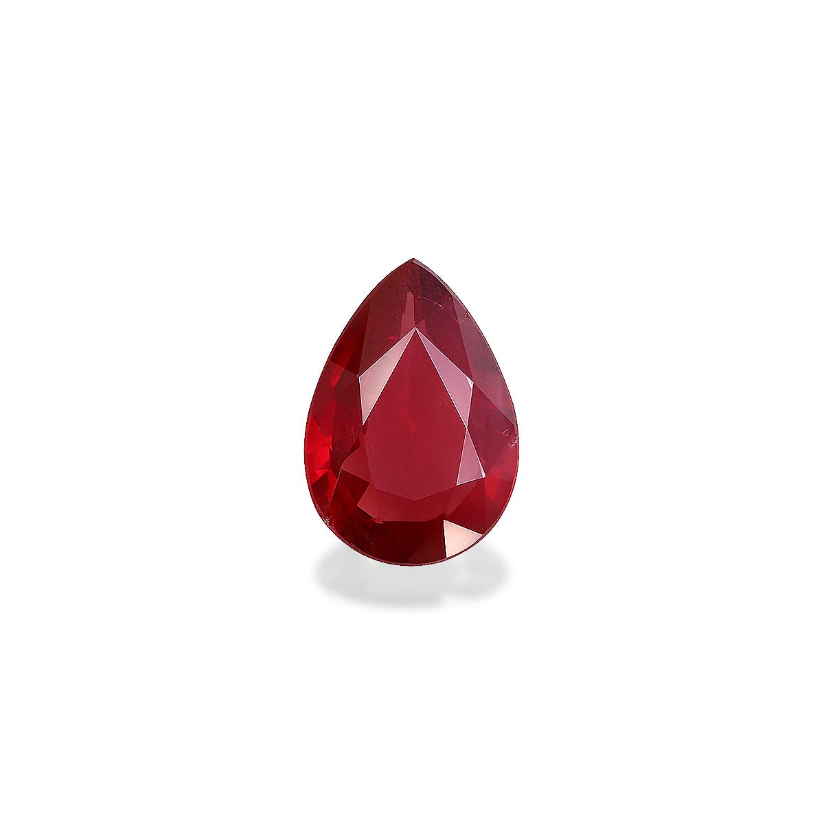 Mozambique Ruby Pear Fine Step Cut Red