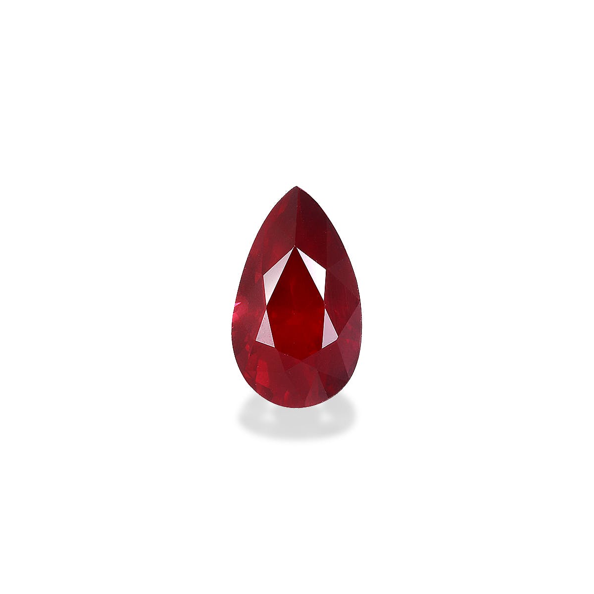 Mozambique Ruby Pear Fine Step Cut Red