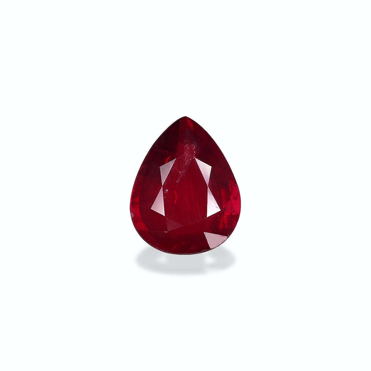 Mozambique Ruby Pear Fine Step Cut Red