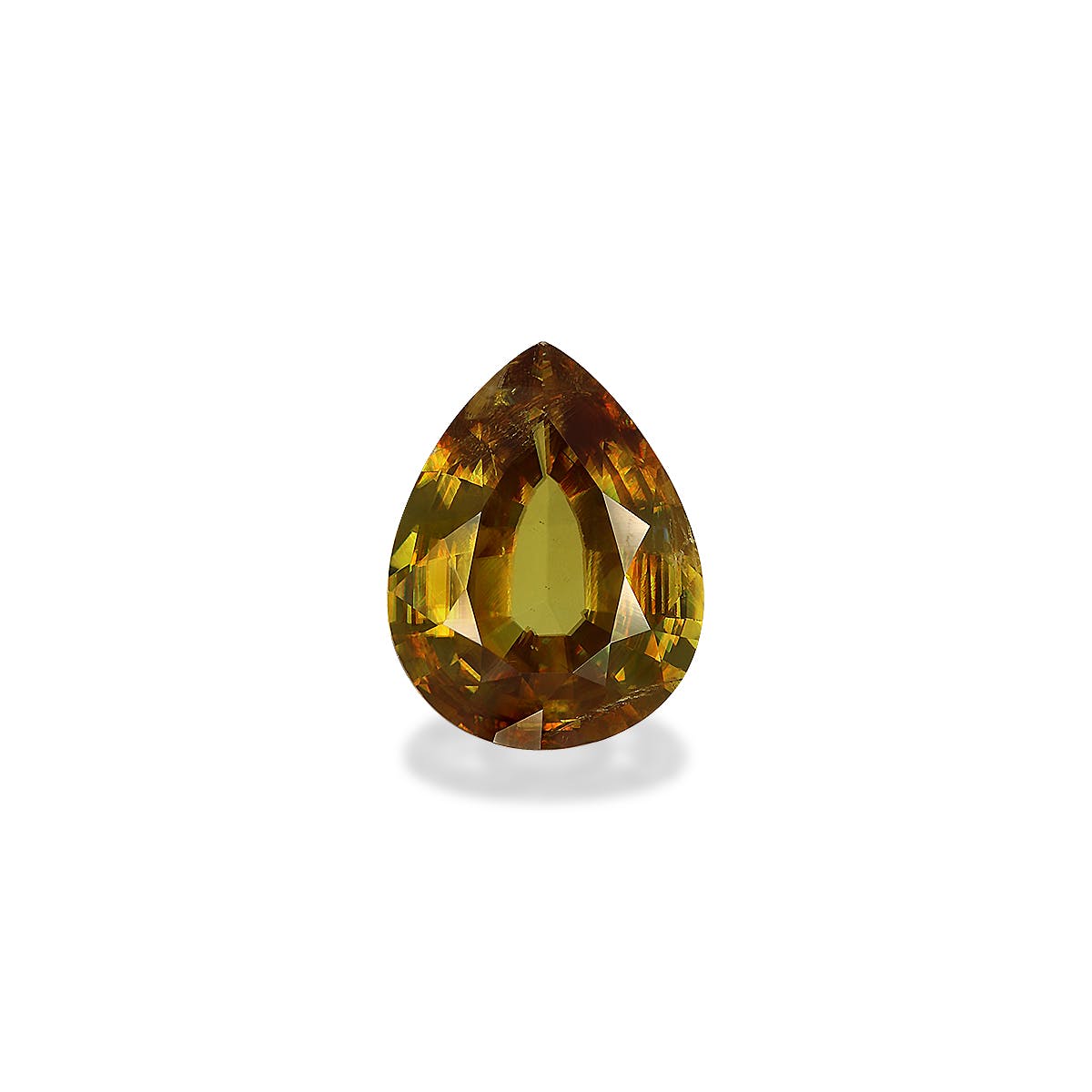 Sphene Pear Fine Step Cut Green