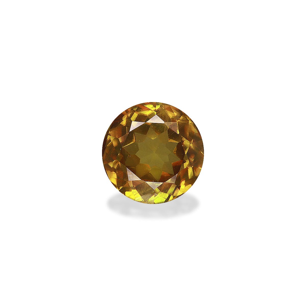 Sphene Round Modified Brilliant Cut Golden Yellow