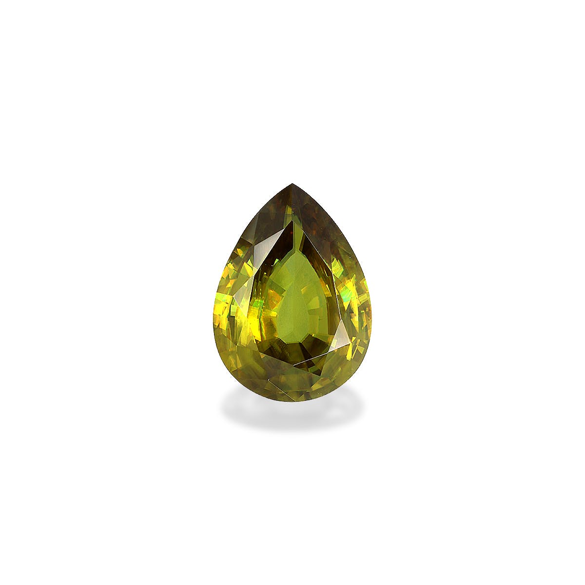 Sphene Pear Fine Step Cut Green