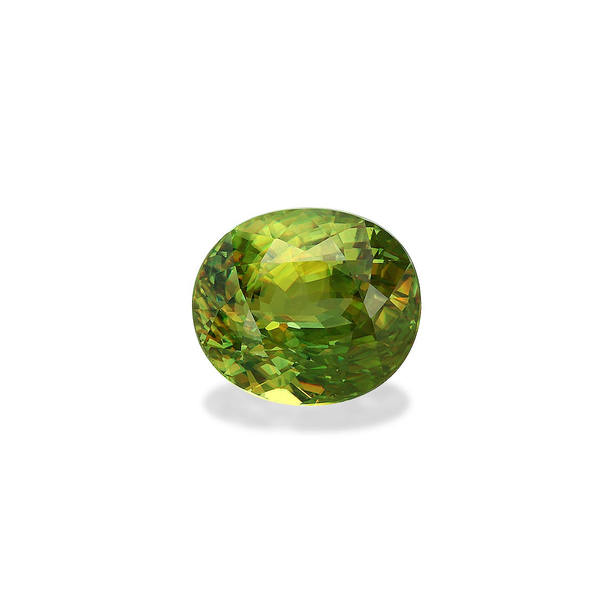 Sphene Oval Modified Brilliant Cut Lime Green