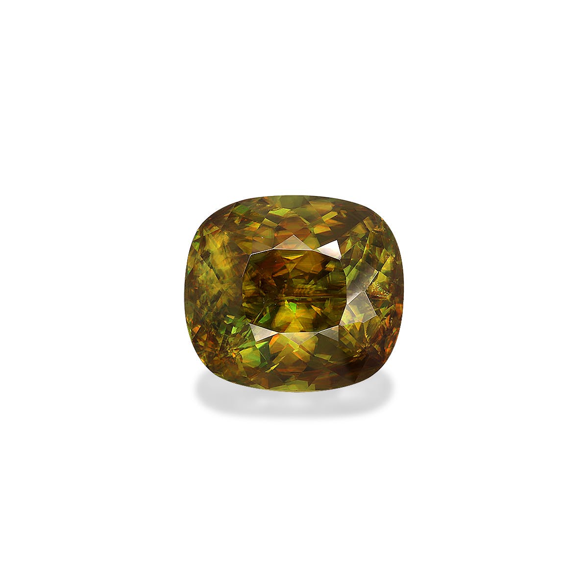 Sphene Cushion Modified Brilliant Cut Moss Green