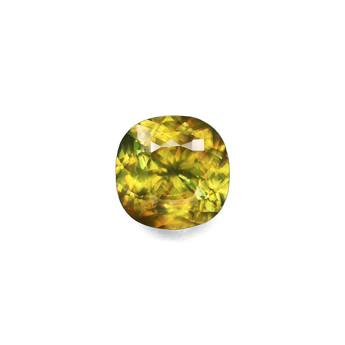 Sphene Cushion Modified Brilliant Cut Lime Green