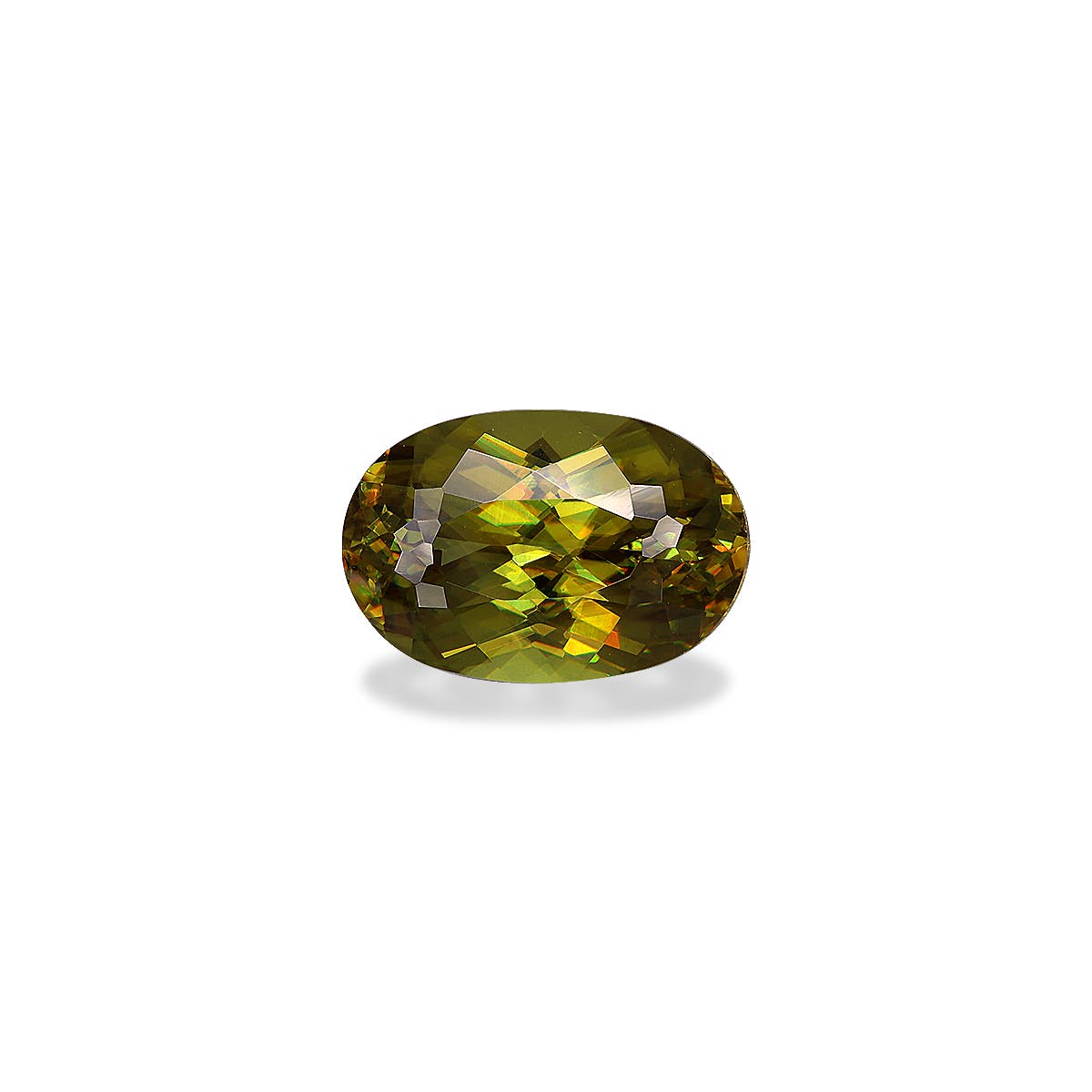 Sphene Oval Modified Brilliant Cut Forest Green