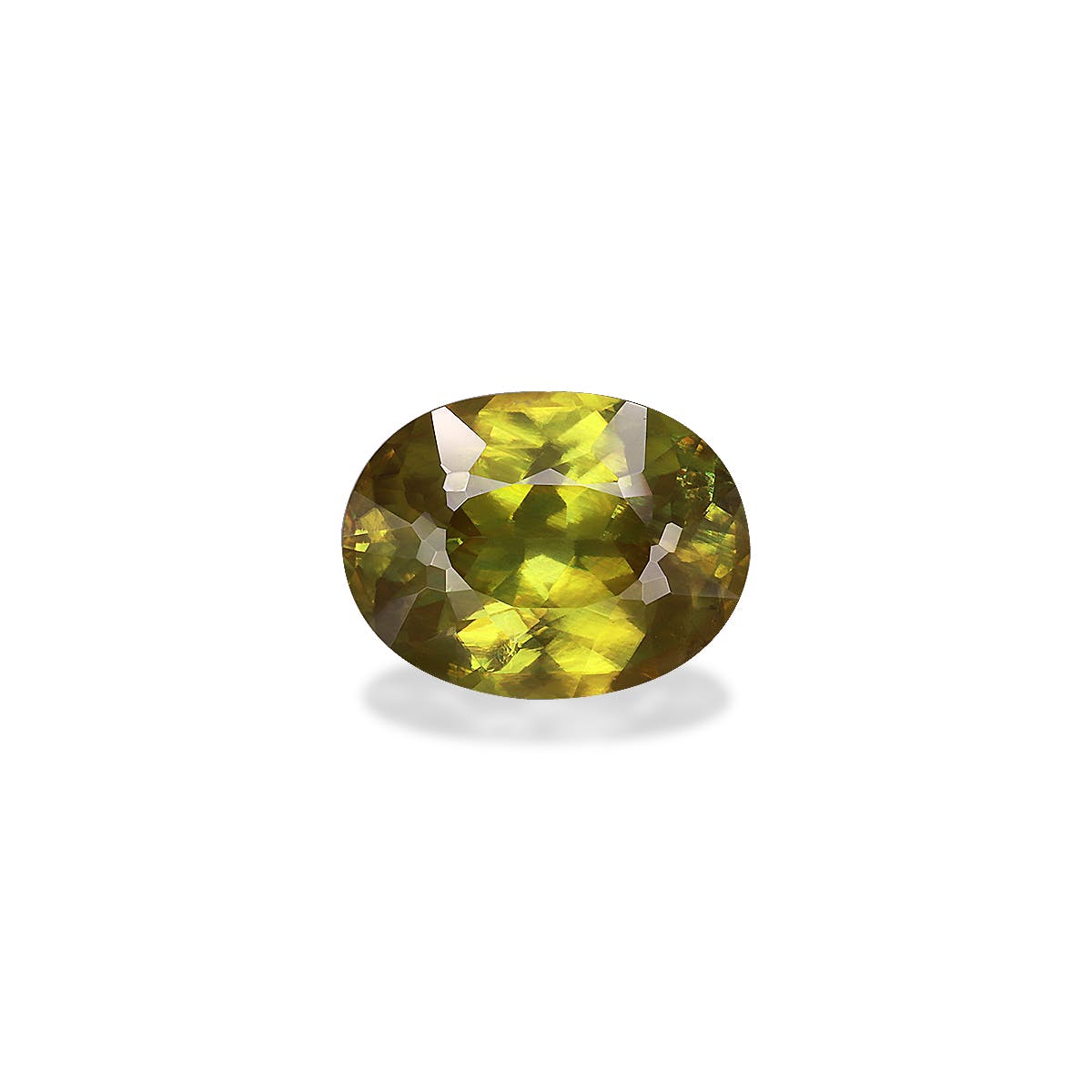 Sphene Oval Modified Brilliant Cut Lime Green