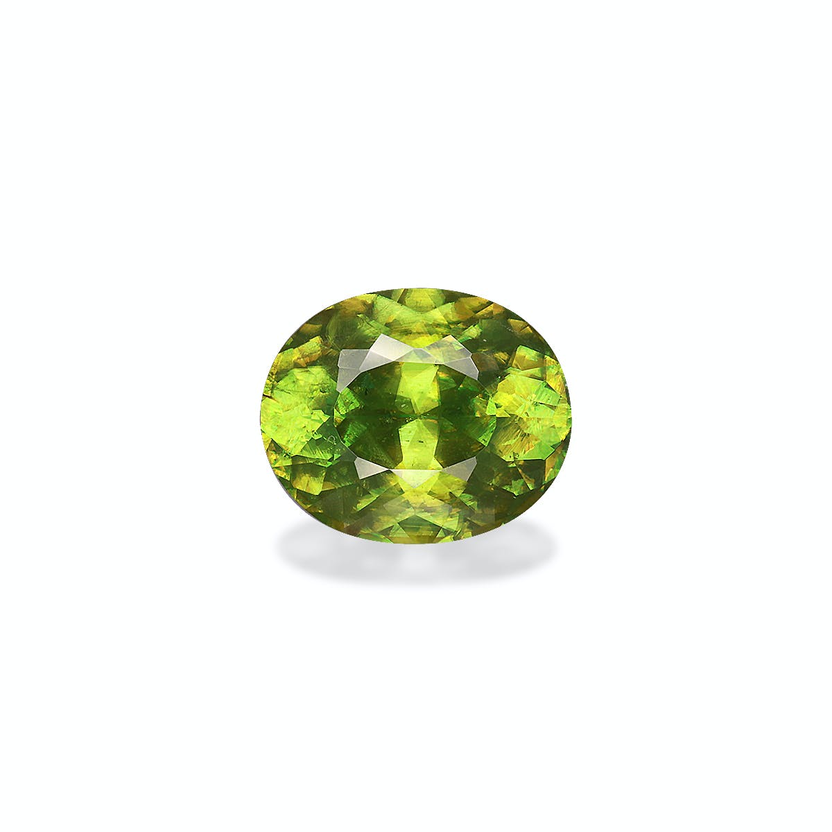 Sphene Oval Modified Brilliant Cut Lime Green