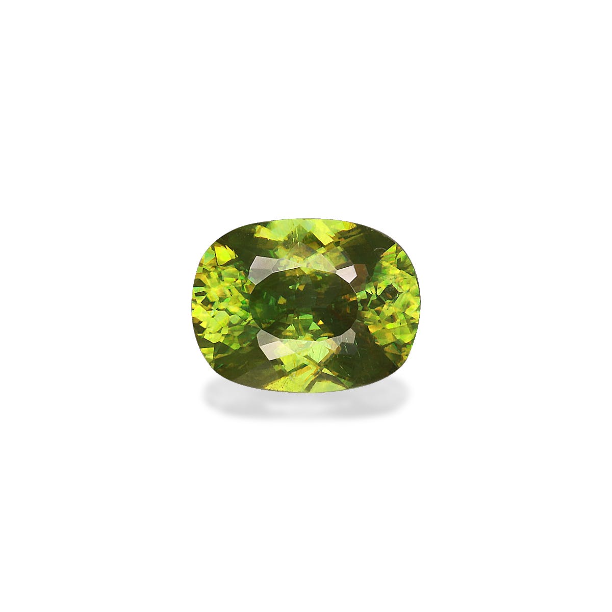 Sphene Cushion Modified Brilliant Cut Lime Green