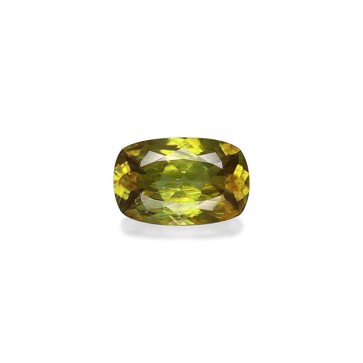 Sphene Cushion Modified Brilliant Cut Lime Green