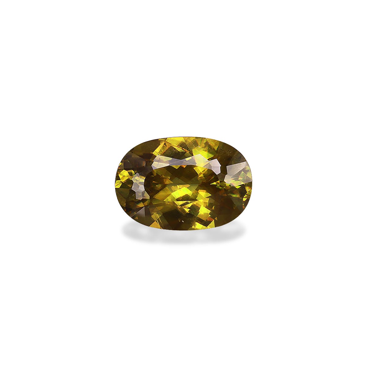 Sphene Oval Modified Brilliant Cut Lime Green