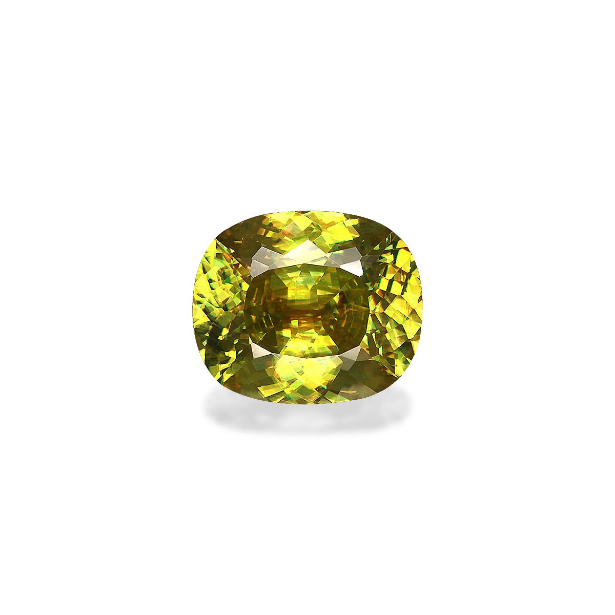 Sphene Cushion Modified Brilliant Cut Lime Green