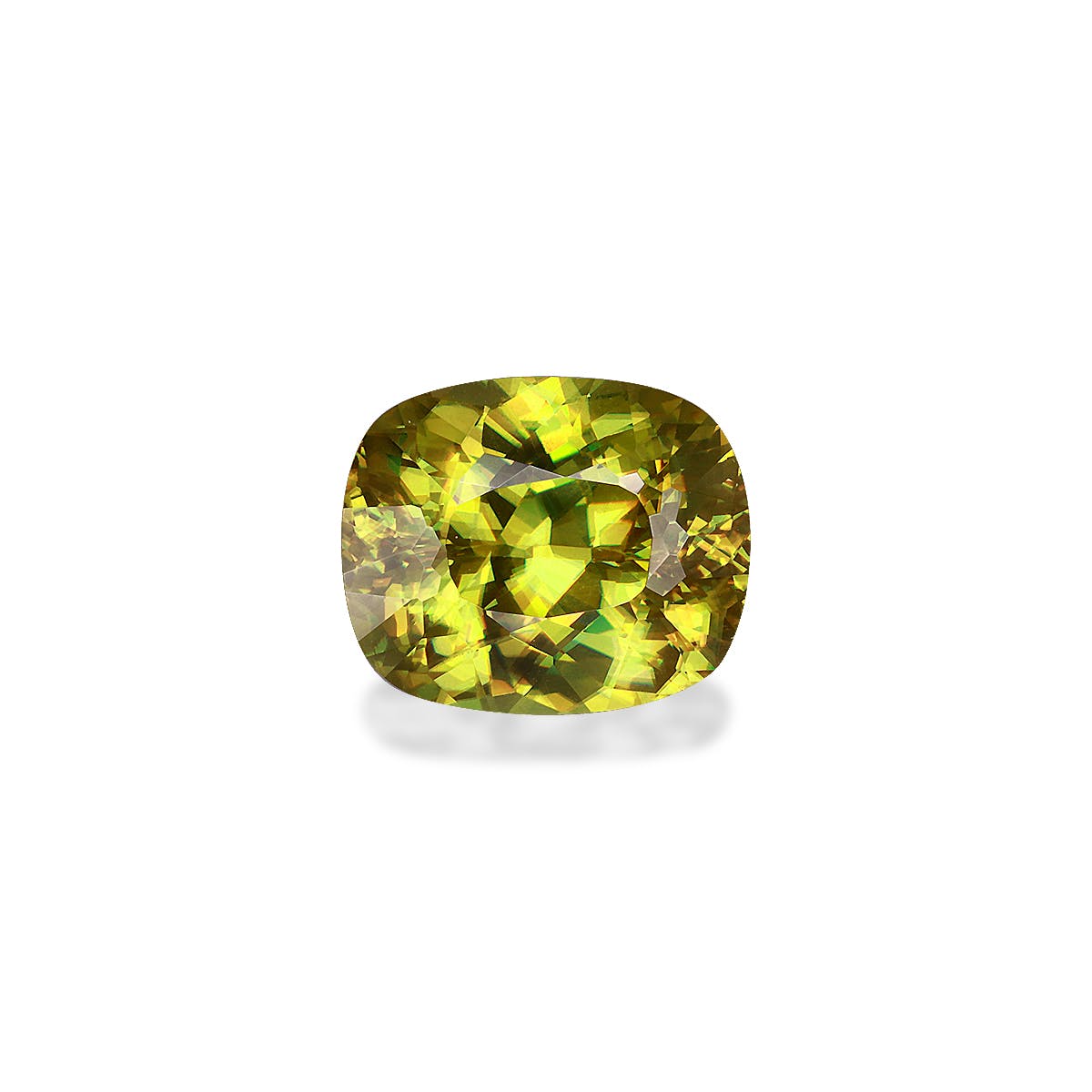 Sphene Cushion Modified Brilliant Cut Lime Green