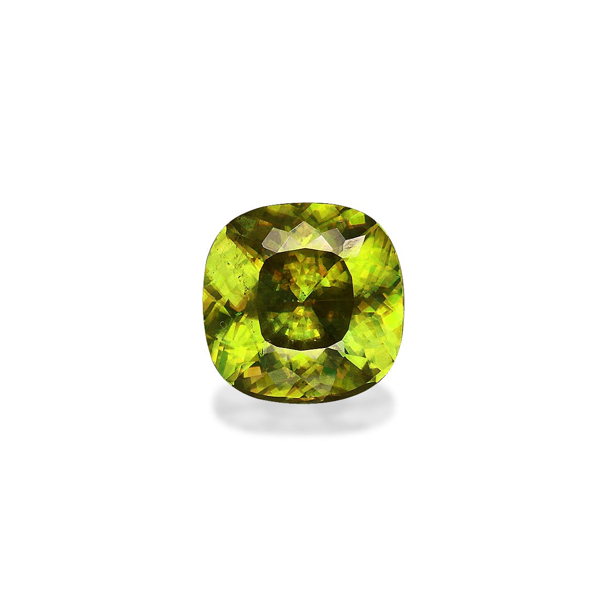 Sphene Cushion Modified Brilliant Cut Lime Green