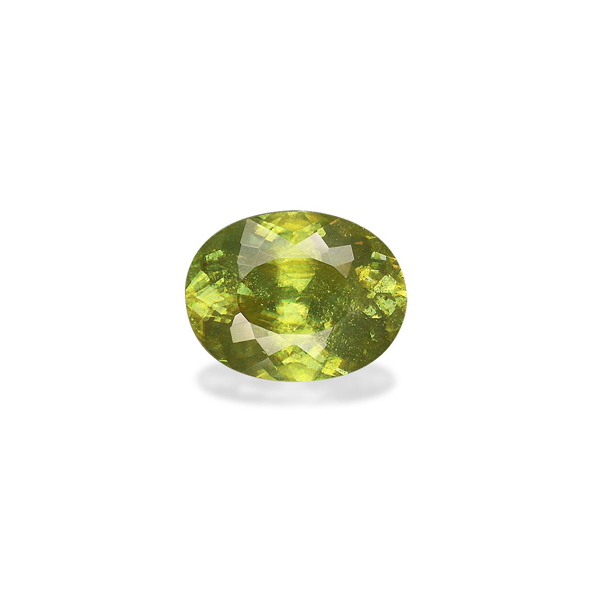 Sphene Oval Modified Brilliant Cut Lime Green