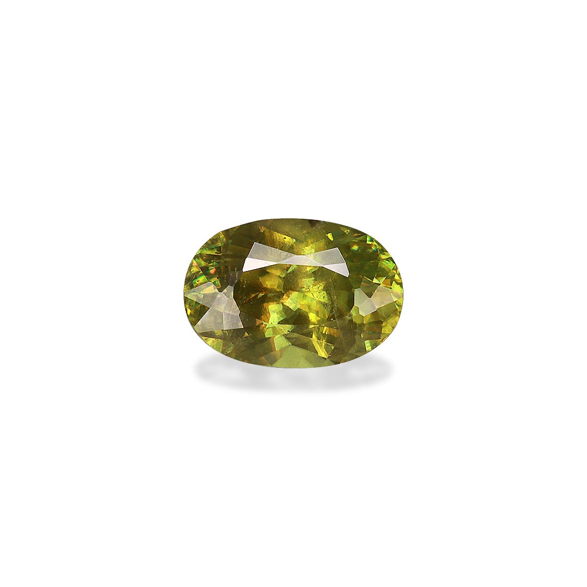 Sphene Oval Modified Brilliant Cut Lime Green