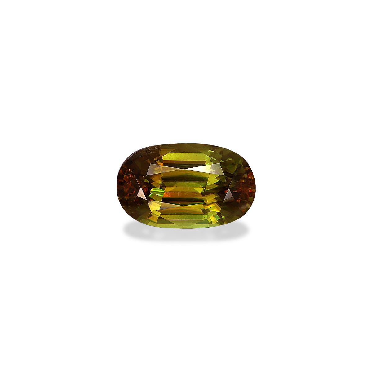 Sphene Oval Fine Step Cut Olive Green