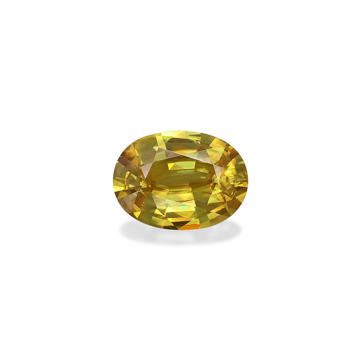 Sphene Oval Fine Step Cut Lemon Yellow