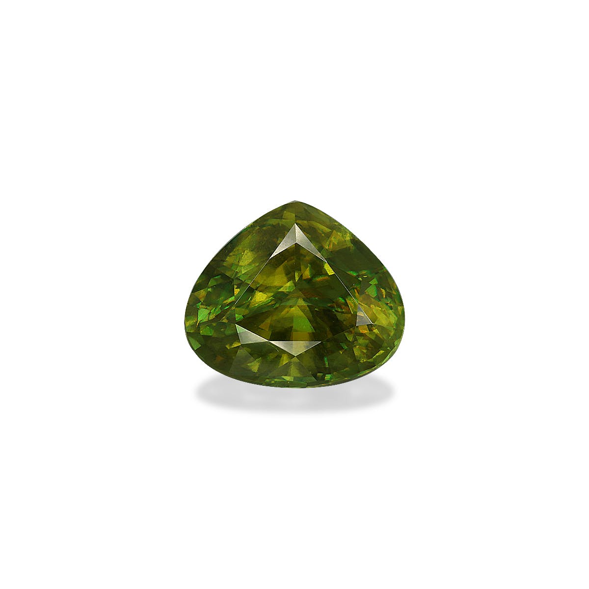 Sphene Pear Fine Step Cut Moss Green