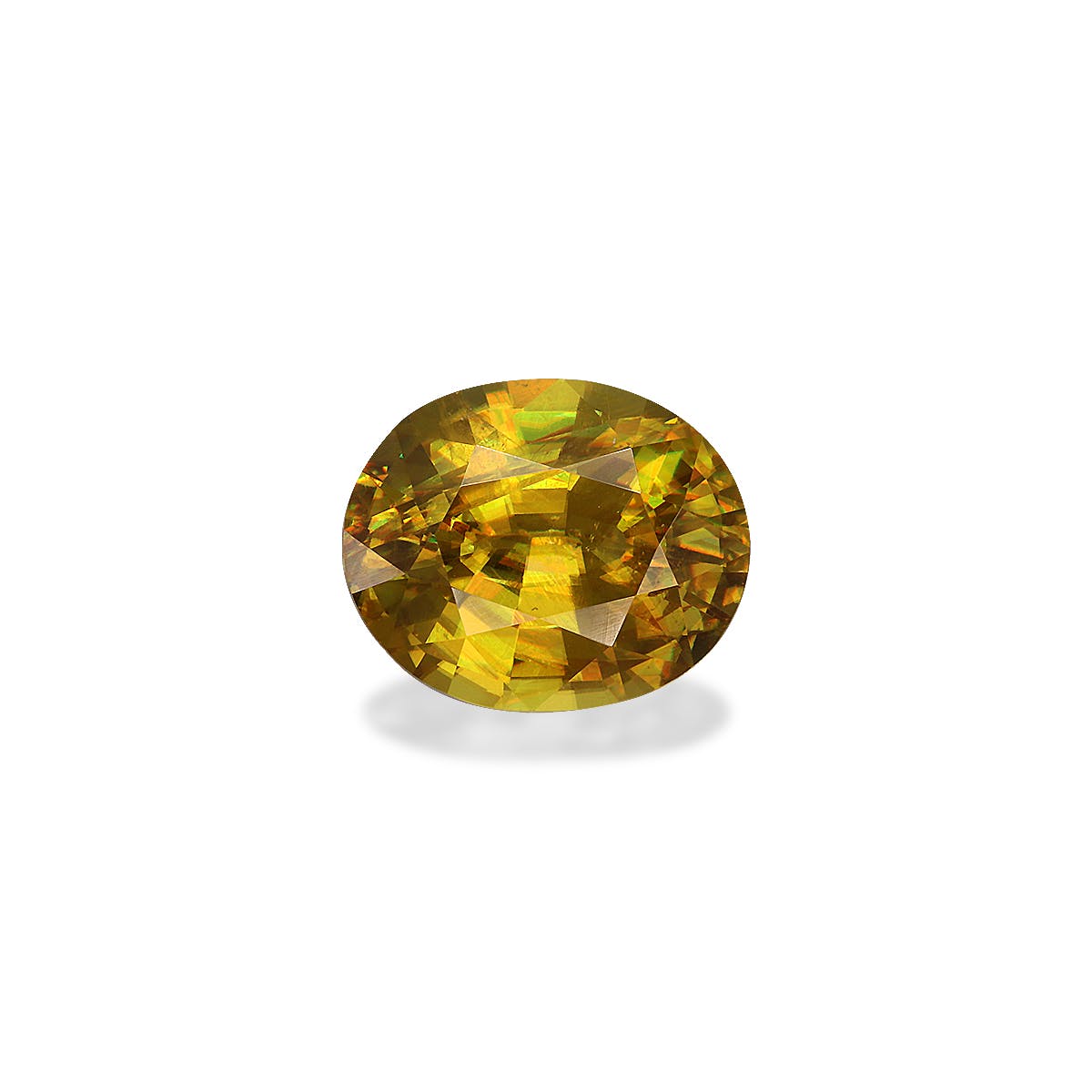 Sphene Oval Fine Step Cut Yellow