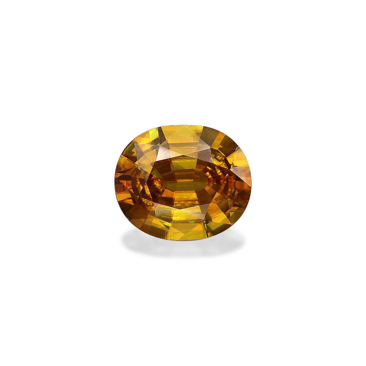 Sphene Oval Fine Step Cut Corn Yellow