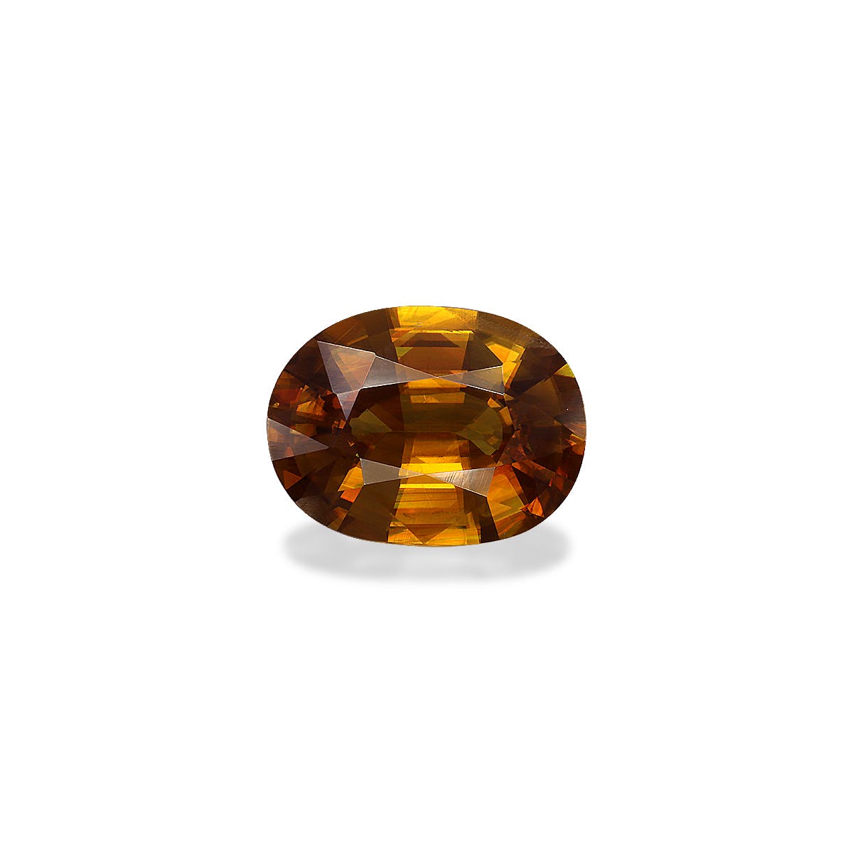 Sphene Oval Fine Step Cut Honey Yellow