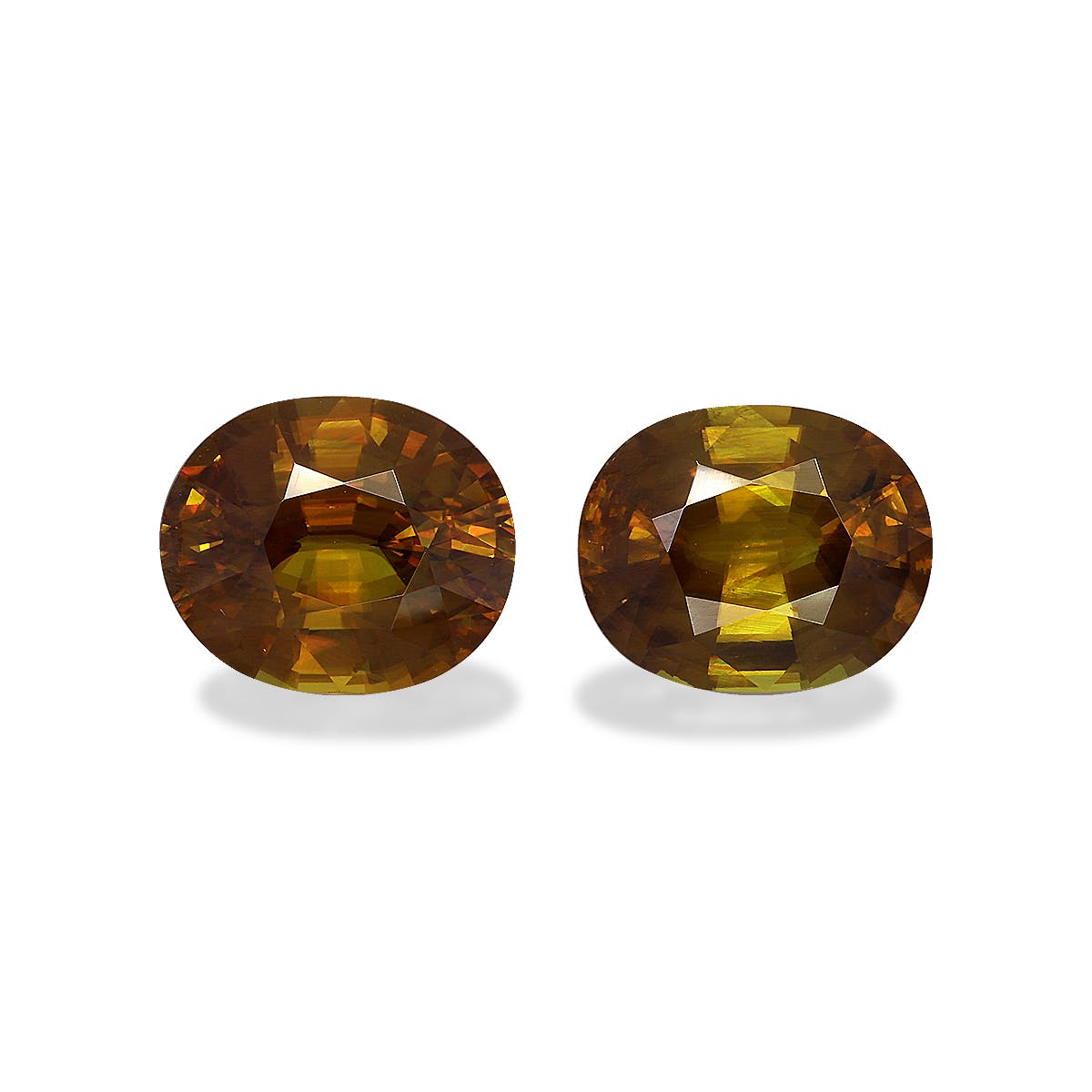 Sphene Oval Fine Step Cut Honey Yellow