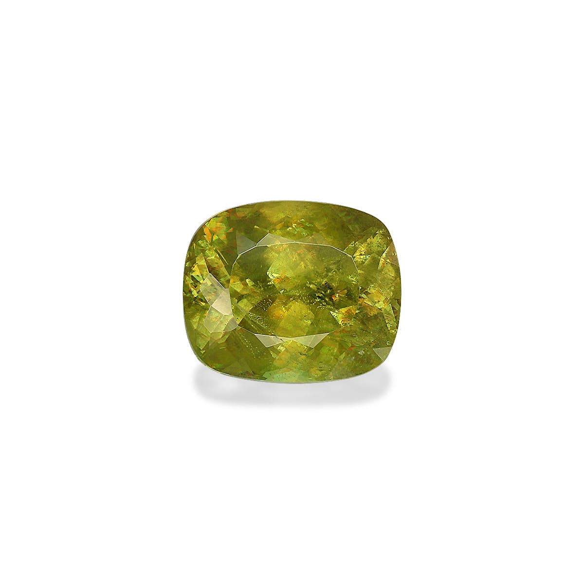 Sphene Cushion Modified Brilliant Cut Lime Green