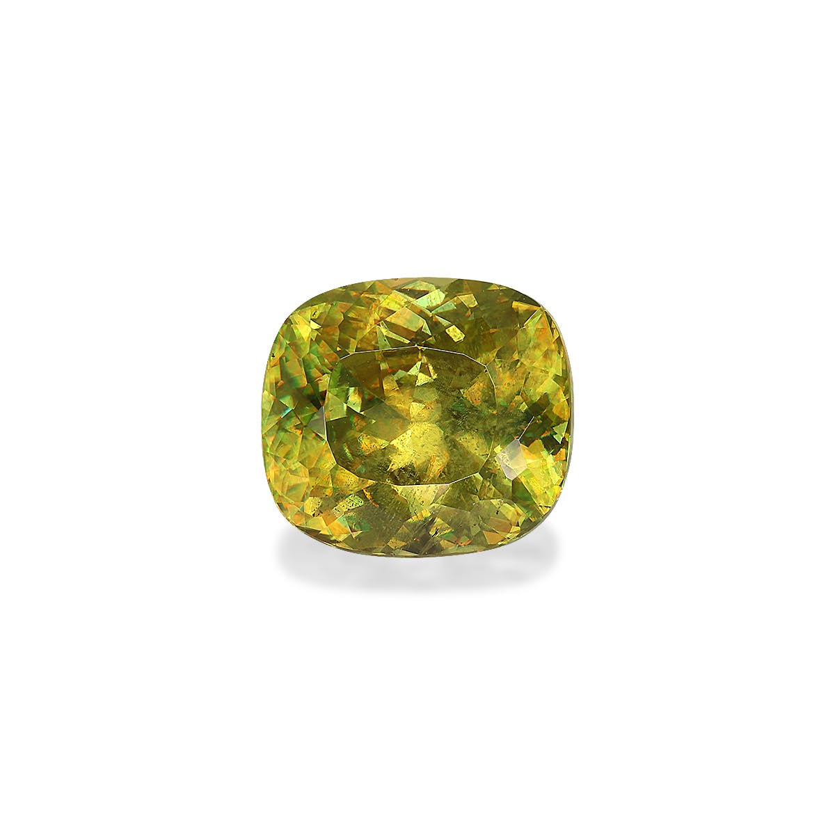 Sphene Cushion Modified Brilliant Cut Lime Green