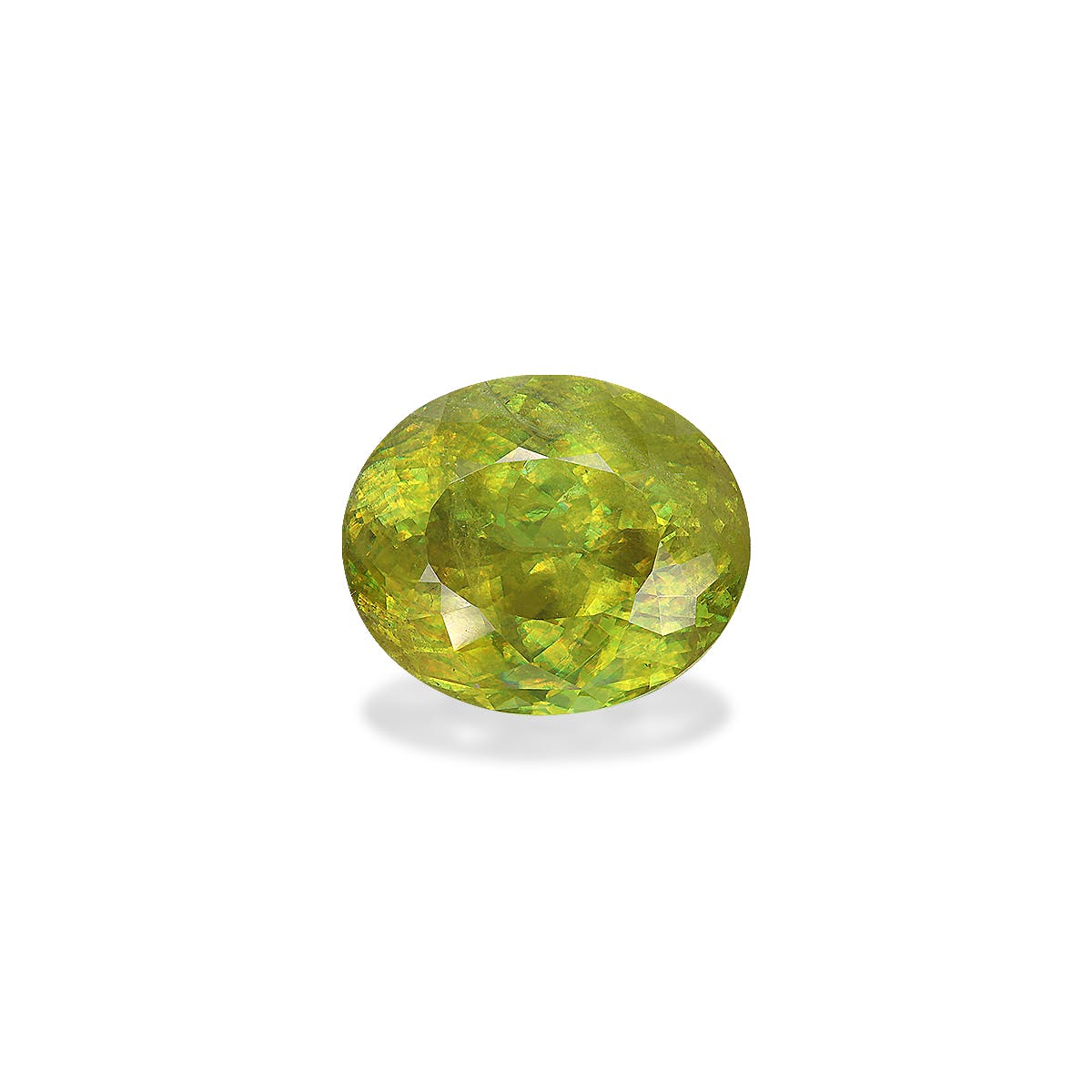 Sphene Oval Modified Brilliant Cut Lime Green