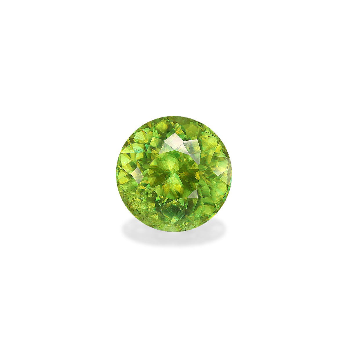 Sphene Round Modified Brilliant Cut Lime Green